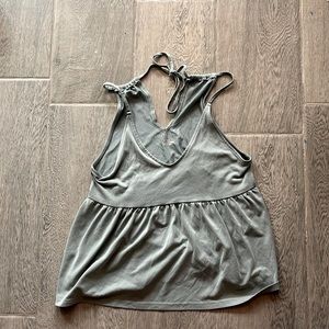 American Eagle teal flowy cropped shirt